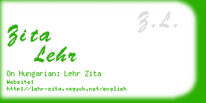 zita lehr business card